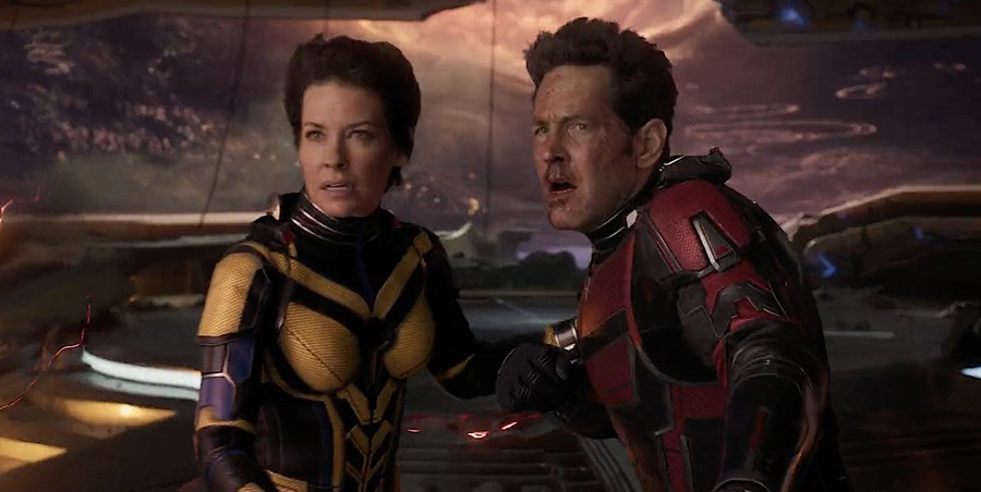 Paul Rudd as Ant-Man and Evangeline Lilly as Wasp