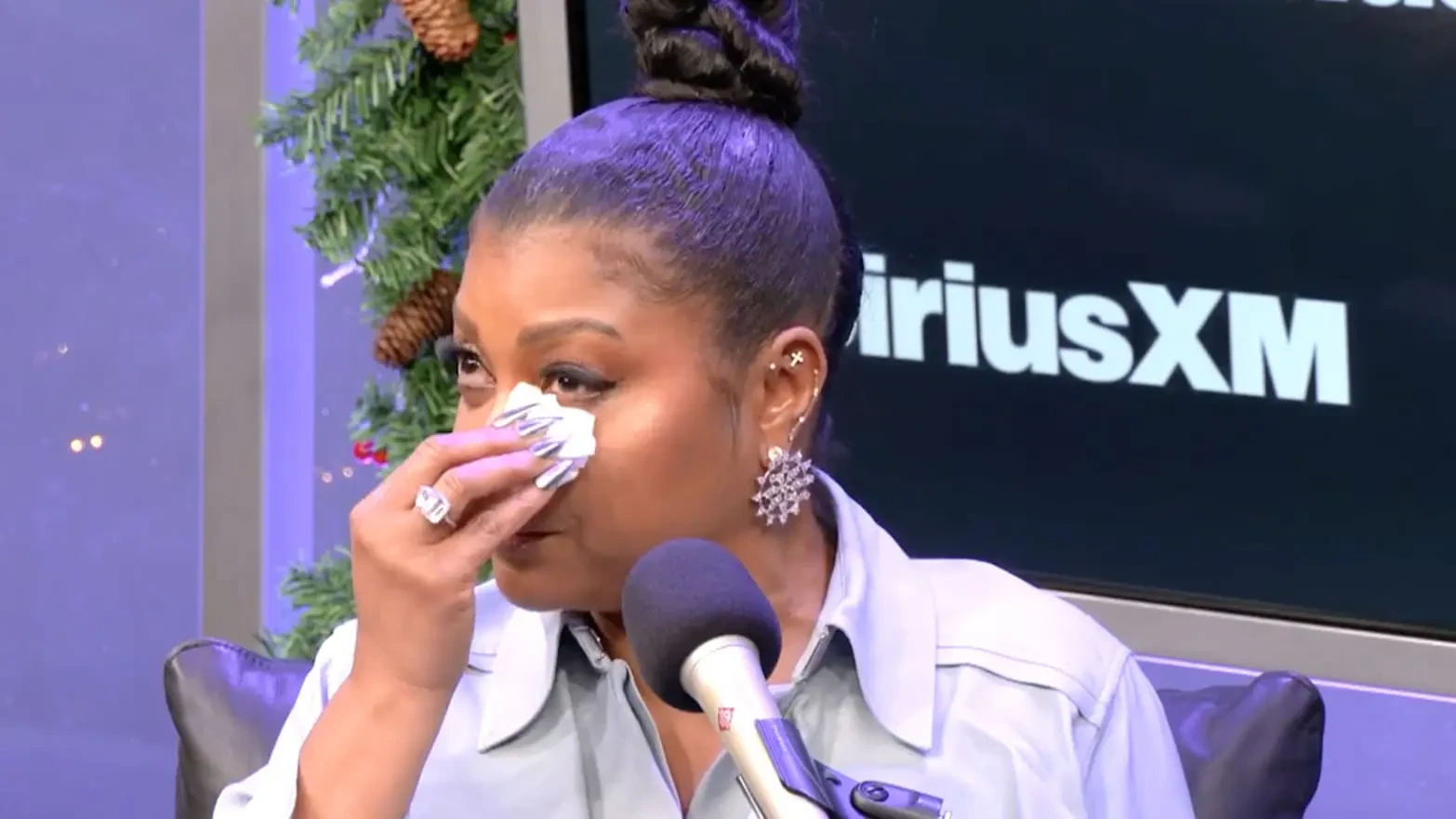 Taraji P. Henson broke down in tears during an interview with Gayle King