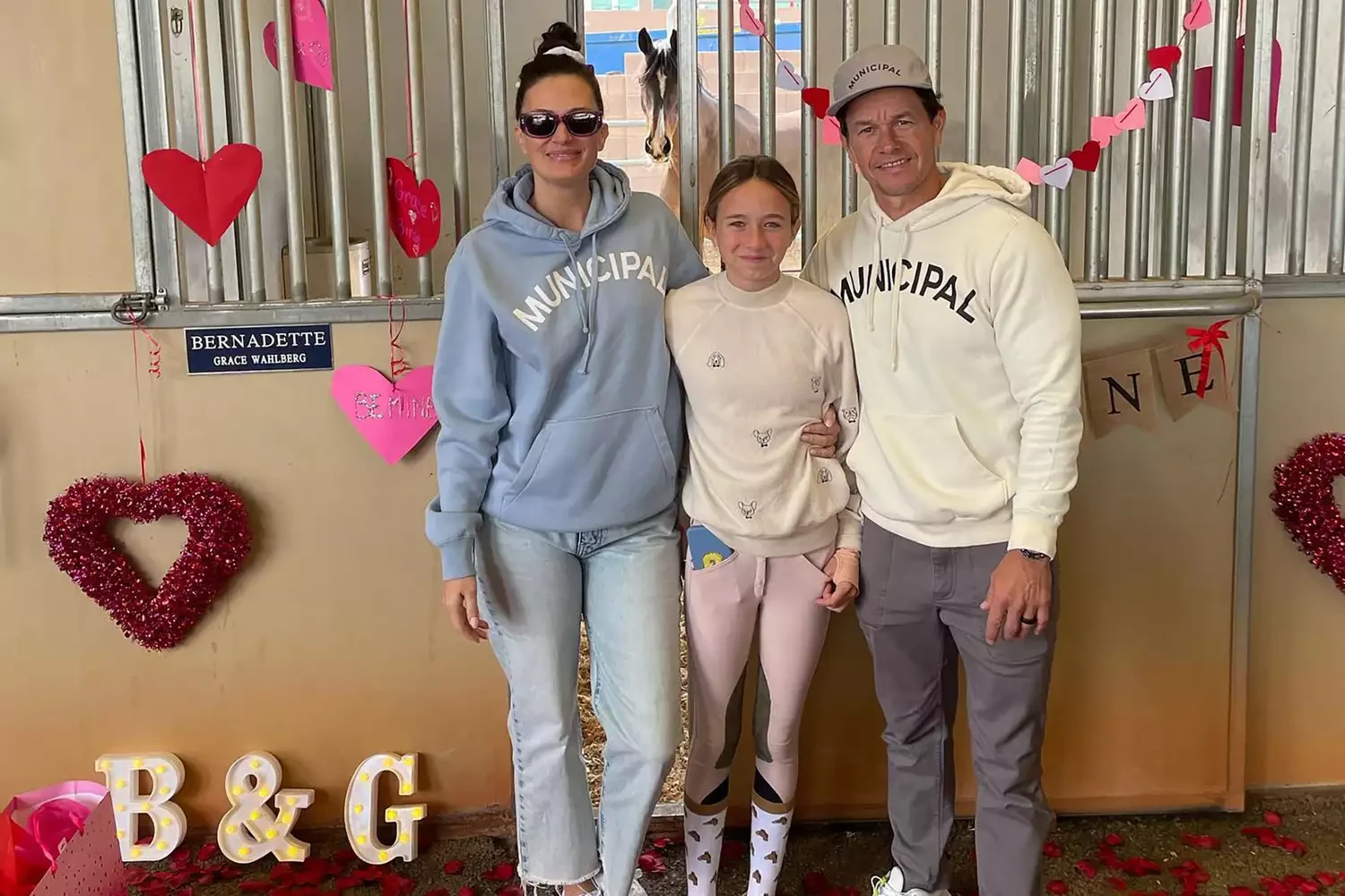 Mark Wahlberg, Rhea Durham, and their daughter Grace