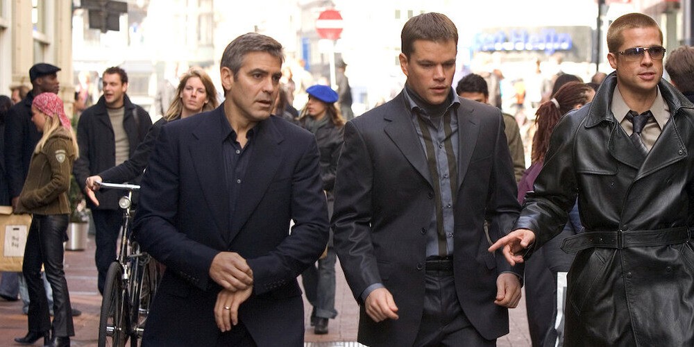 George Clooney, Matt Damon and Brad Pitt in Ocean's Twelve