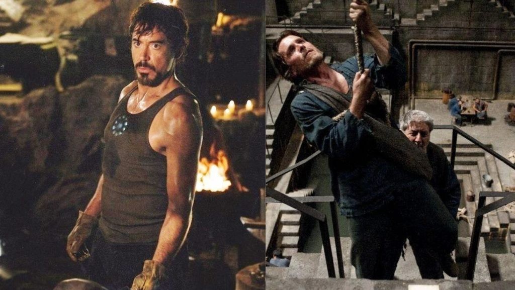 Downey's Batman moment was similar to Wayne's pit scene in The Dark Knight Rises