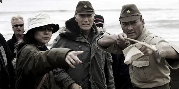 Clint Eastwood on the sets of Letters from Iwo Jima