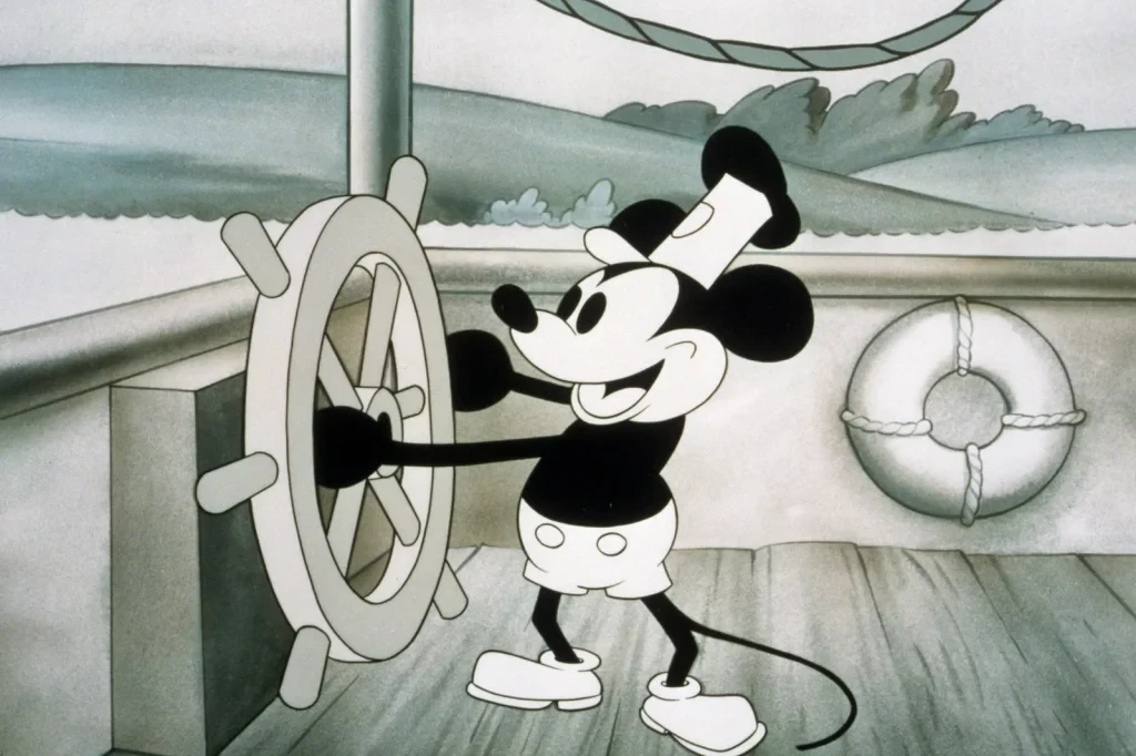 Mickey Mouse in a still from Steamboat Willie 