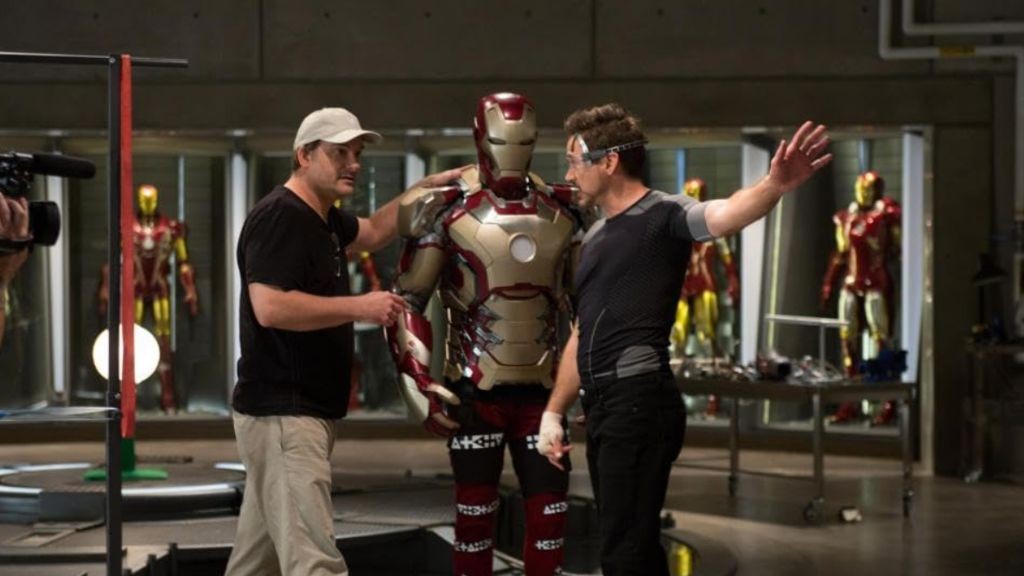Robert Downey Jr. and Shane Black in Iron Man 3 (2013) 