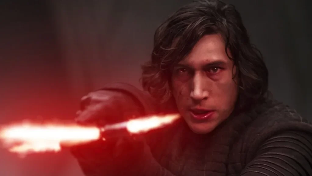 Adam Driver as Kylo Ren in a still from the Star Wars franchise