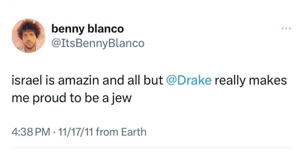 Screenshot of Benny BIanco's tweet (via Selena Gomez’s Charts)