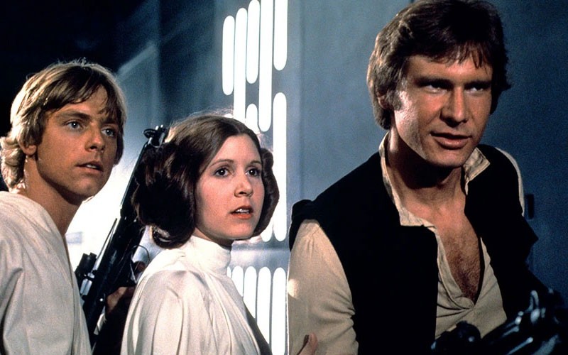 Luke Skywalker, Princess Leia and Han Solo in Star Wars 