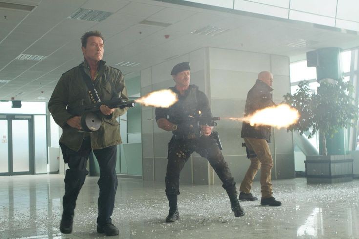 Sylvester Stallone and Arnold Schwarzenegger in The Expendables 2