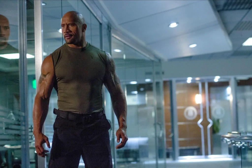 Dwayne Johnson in a still from Furious 7