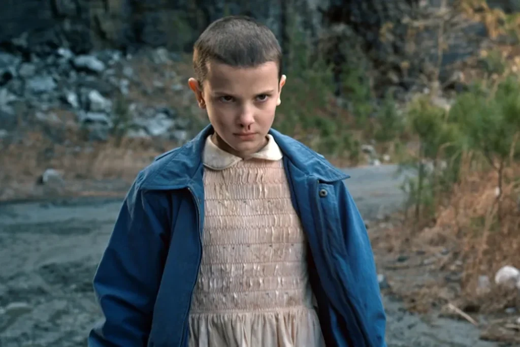 Millie Bobby Brown as Eleven in a still from Stranger Things