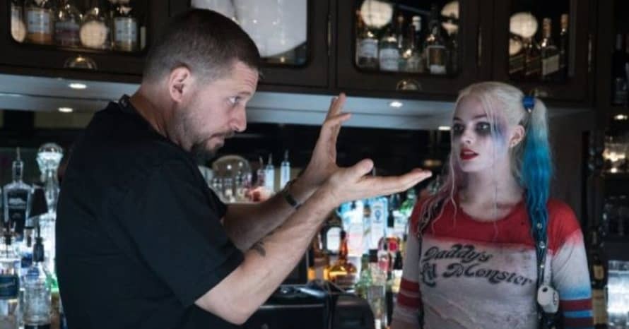 David Ayer with Margot Robbie on the sets of Suicide Squad