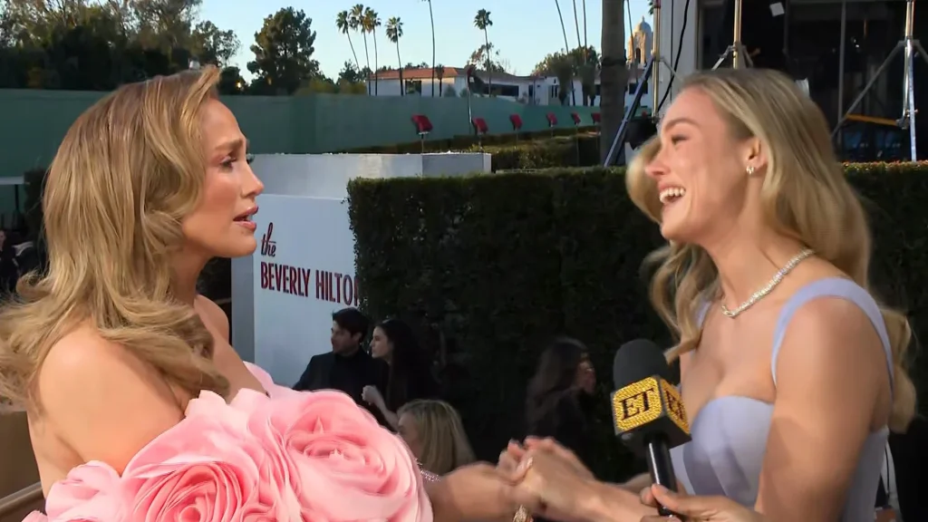 Brie Larson Almost Cries on the Red Carpet Because of Jennifer Lopez at