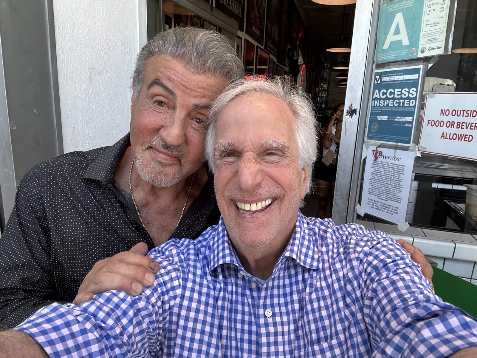 Sylvester Stallone with long-time pal, Henry Winkler