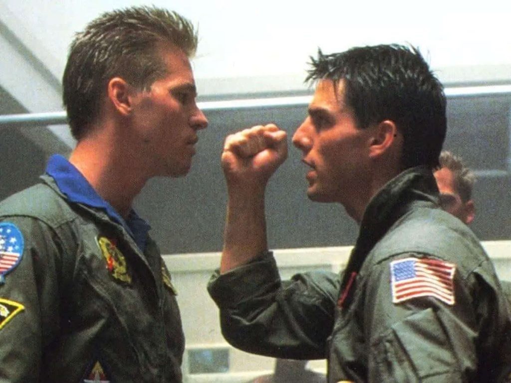 Val Kilmer and Tom Cruise in Top Gun (1986)