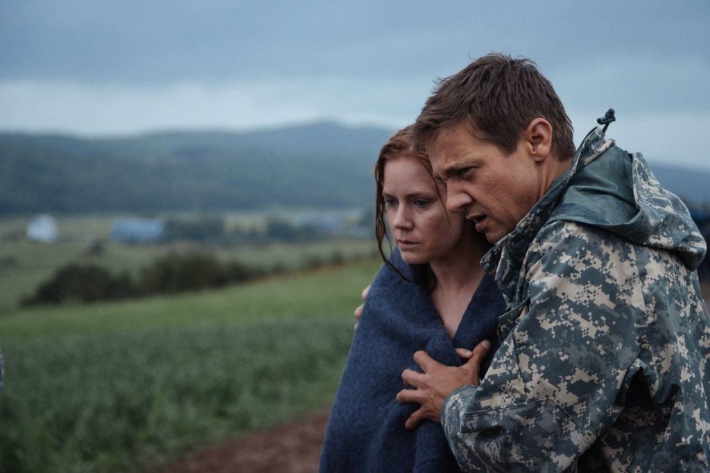 Amy Adams and Jeremy Renner in a still from Arrival