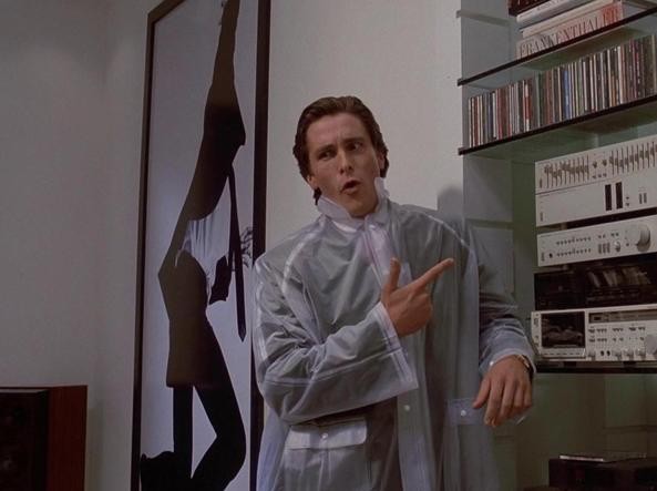 Christian Bale in a still from American Psycho 