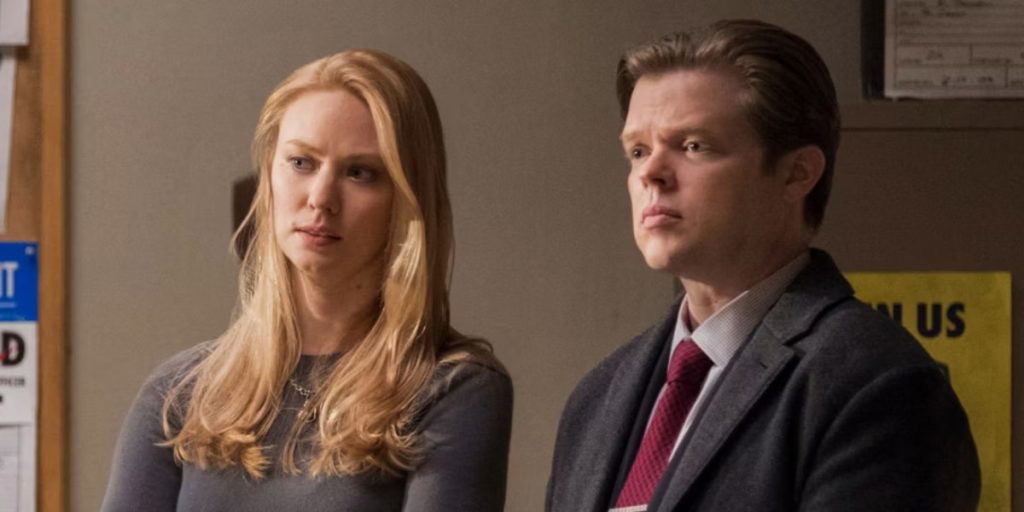 Deborah Ann Woll and Elden Henson as Karen Page and Foggy Nelson in Daredevil