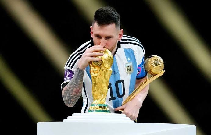 Lionel Messi after winning FIFA World Cup 2022 and the Player of The Tournament