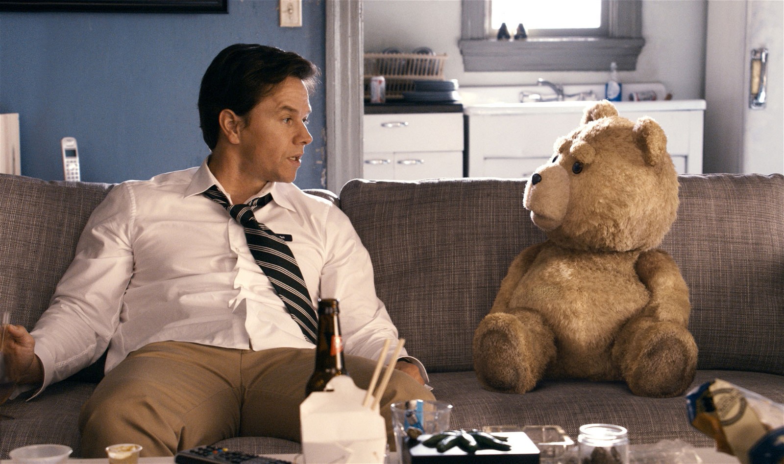 Mark Wahlberg and Seth MacFarlane in Ted
