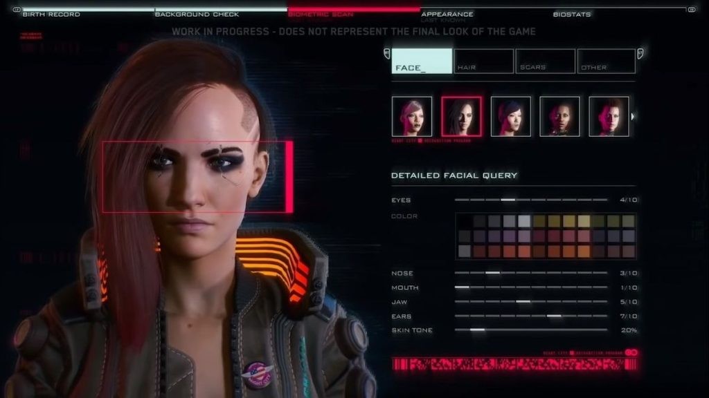 Cyberpunk 2077 is another game that gives gamers several character details to tweak and change.
