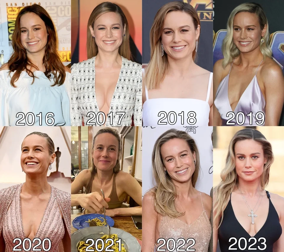 The evolution of Brie Larson (image via Reddit)