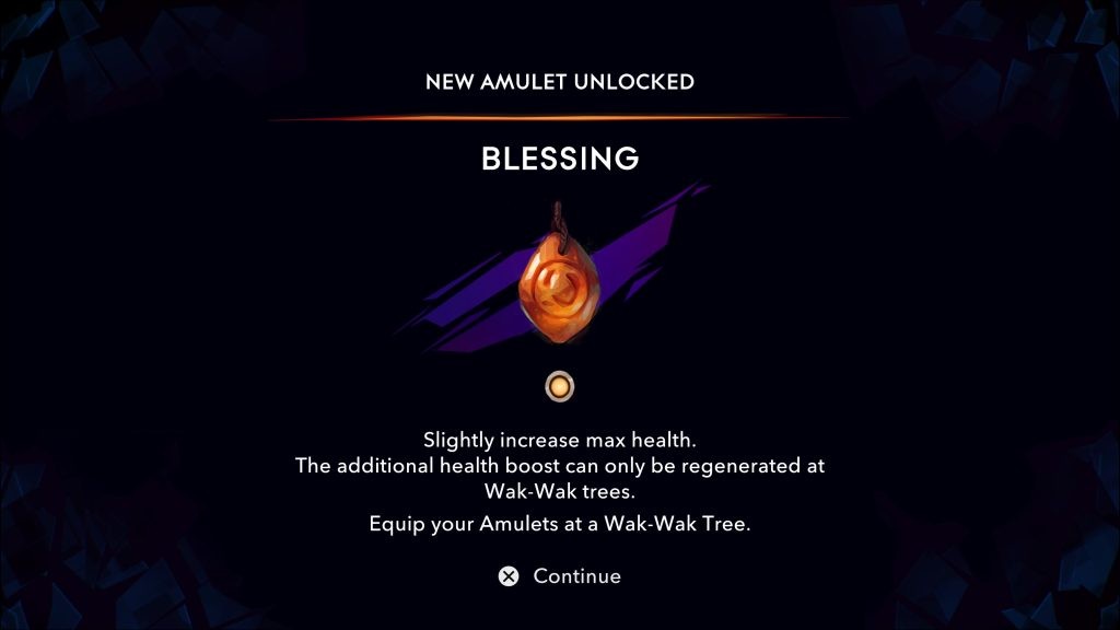 The Blessing amulet increases your maximum health. 