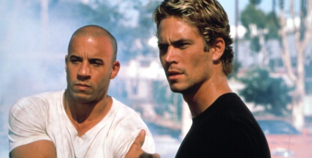 Vin Diesel and late actor Paul Walker in The Fast and the Furious (2001). Credit: Universal Pictures