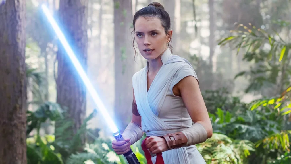 Daisy Ridley as Rey Skywalker in a still from the Star Wars franchise