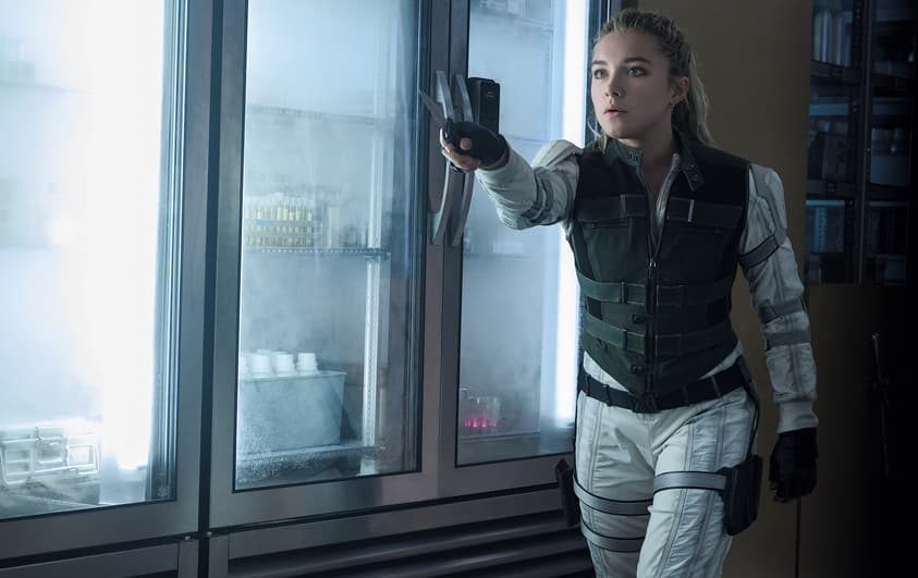 Florence Pugh in a still from Black Widow 