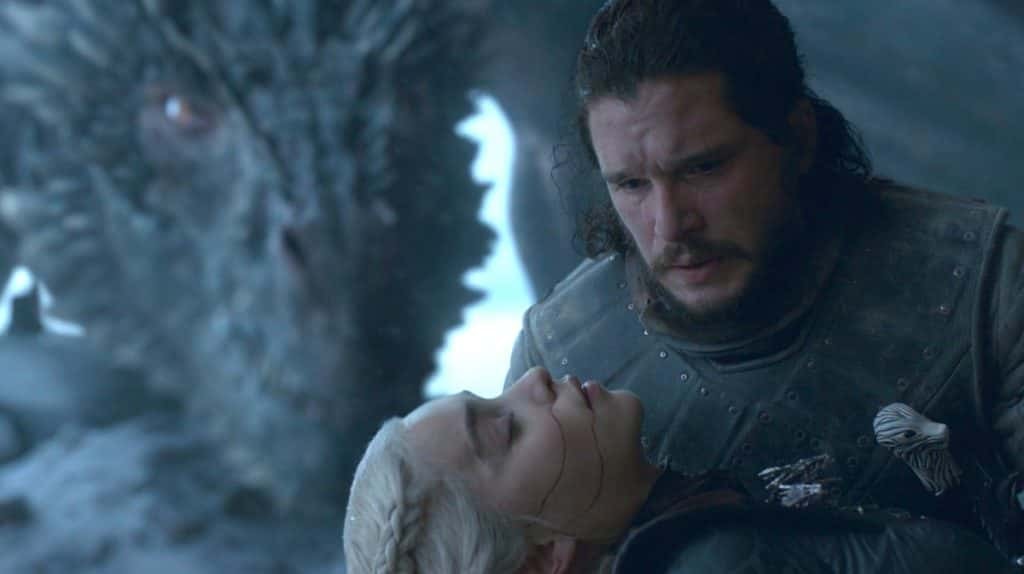 Kit Harrington and Emilia Clarke in Game of Thrones Season 8