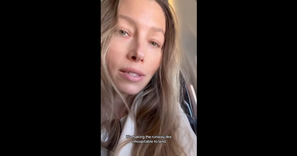 Jessica Biel in a still from the video posted to TikTok