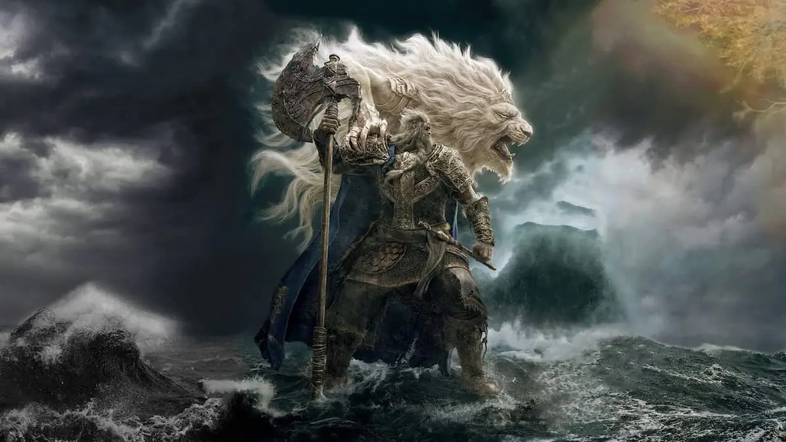 Official artwork for Godfrey, the First Elden Lord