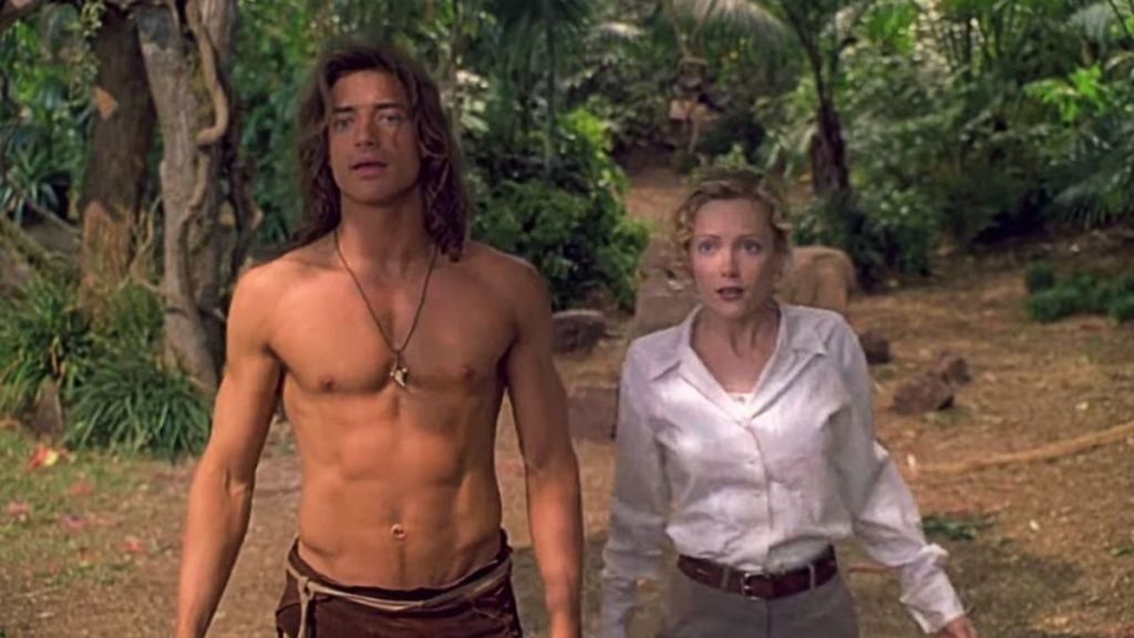 Leslie Mann and Brendan Fraser in a still from George of the Jungle 