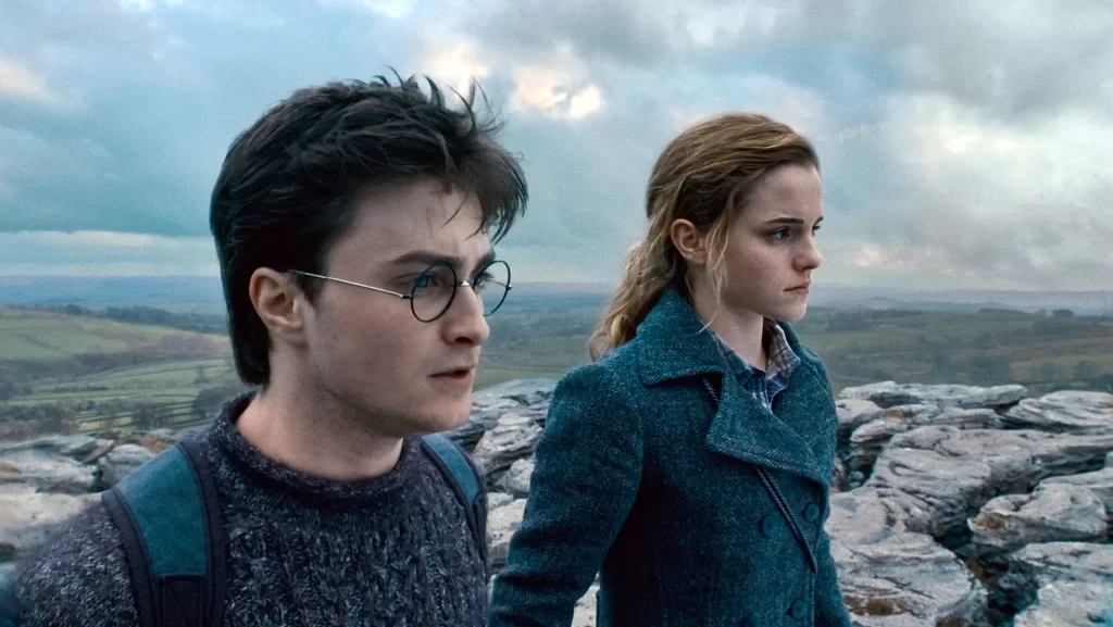 Daniel Radcliffe and Emma Watson in a still from Harry Potter and the Deathly Hallows 
