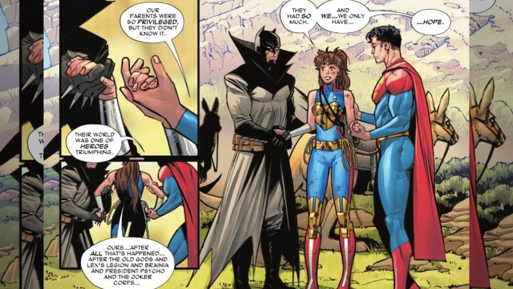 Batman, Trinity and Superman in Wonder Woman #5's World's Finest: Part 3