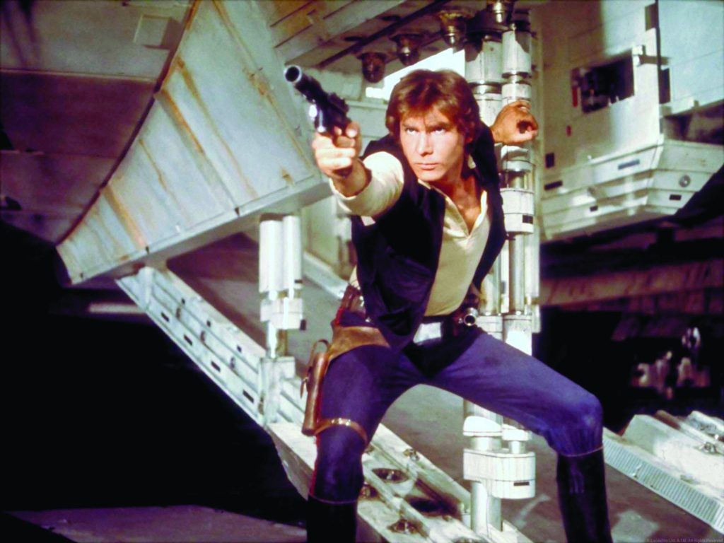 Harrison Ford as Hans Solo in a still from the Star Wars franchise