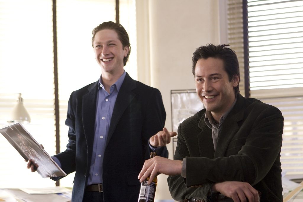 Ebon Moss-Bachrach (left) and Keanu Reeves in a still from The Lake house (2006)