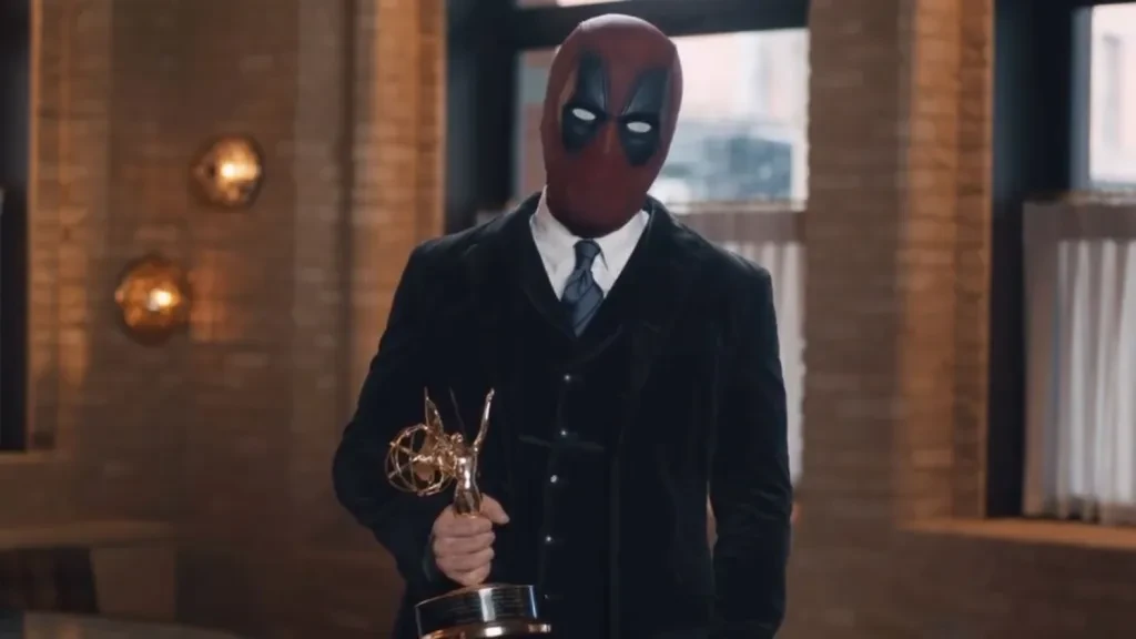 Ryan Reynolds with Hugh Jackman's Emmy