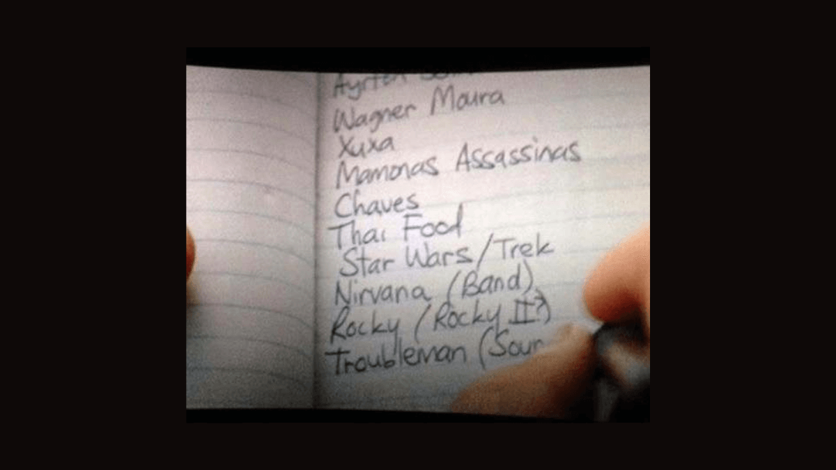 Steve Rogers's list in the Brazilian version of Captain America: The Winter Soldier 