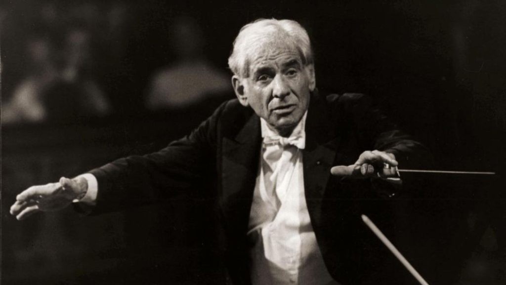 Leonard Bernstein in his element (image via WikiMedia Commons)