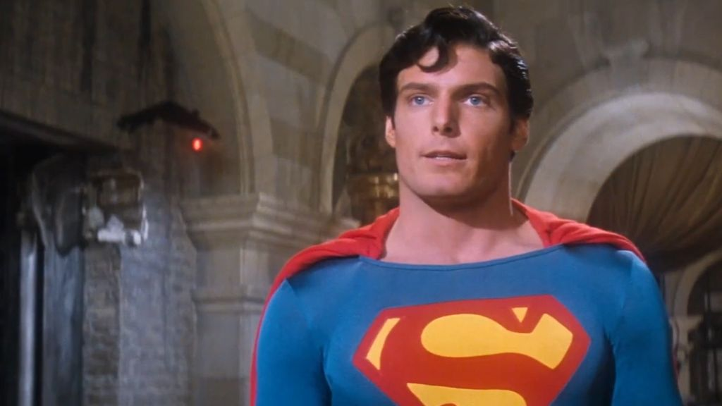 Christopher Reeve in yet another scene as Superman 