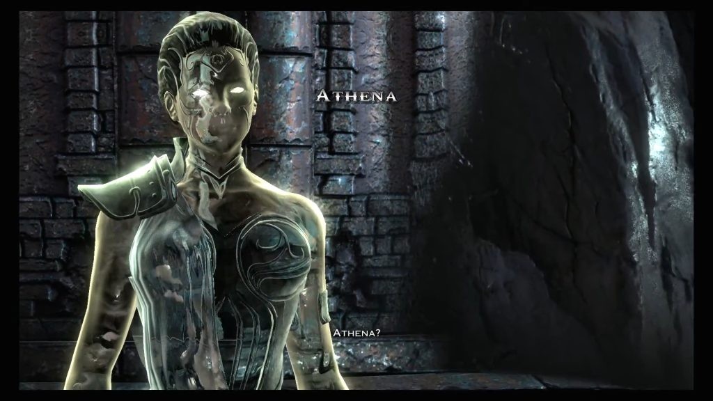 Athena appears as a green figure in God of War 3.