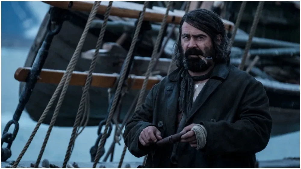 Colin Farrell in a still from The North Water (2021)
