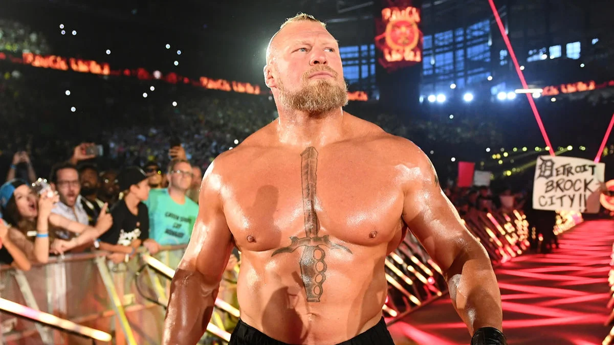 Brock Lesnar during his entrance 