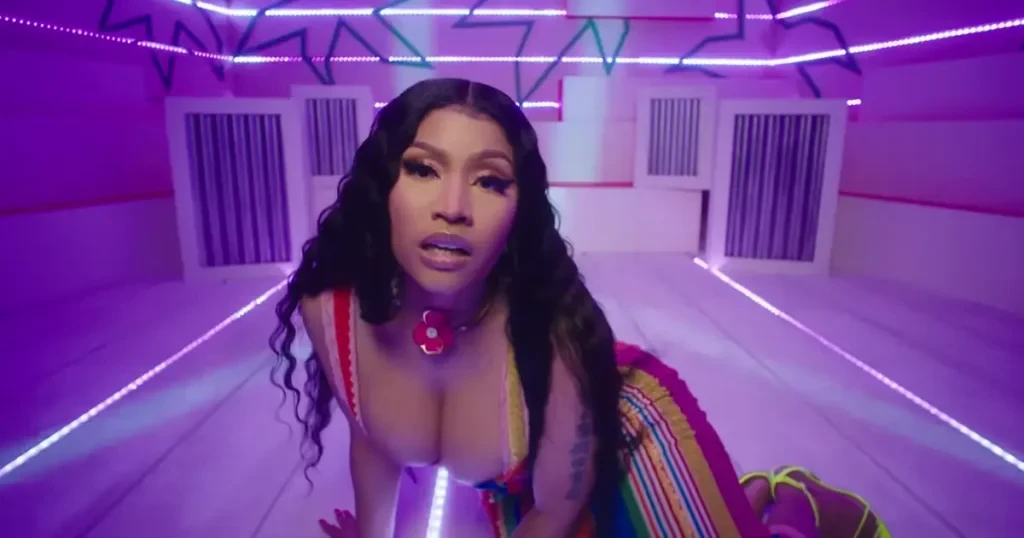 Nicki Minaj in her music video, MEGATRON