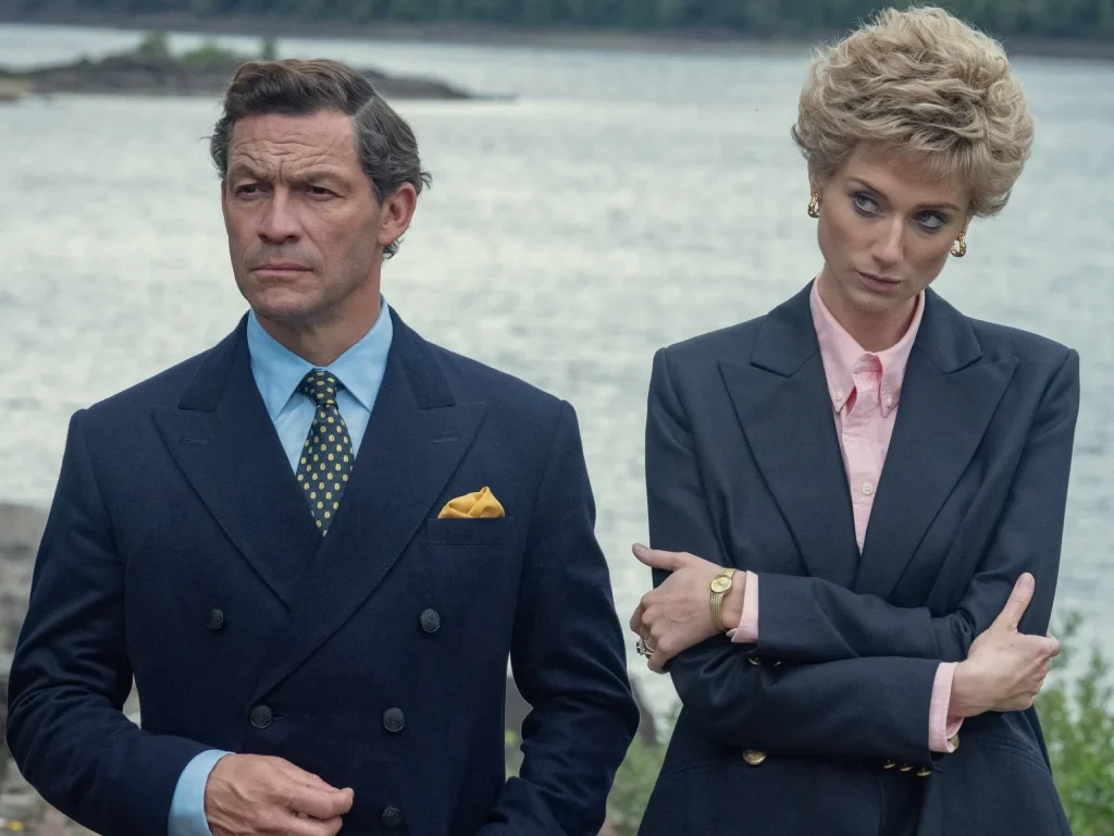Dominic West and Elizabeth Debicki as Prince Charles and Princess Diana in The Crown