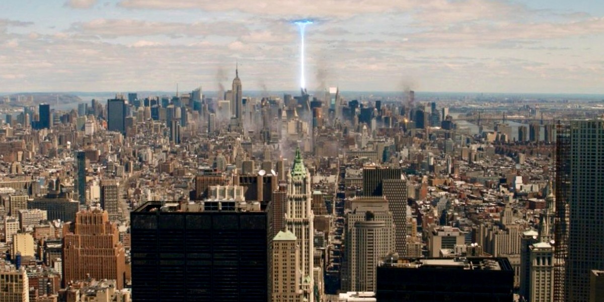 The portal above New York in The Avengers