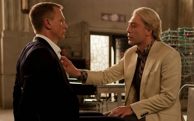 Daniel Craig and Javier Bardem in the scene from Skyfall