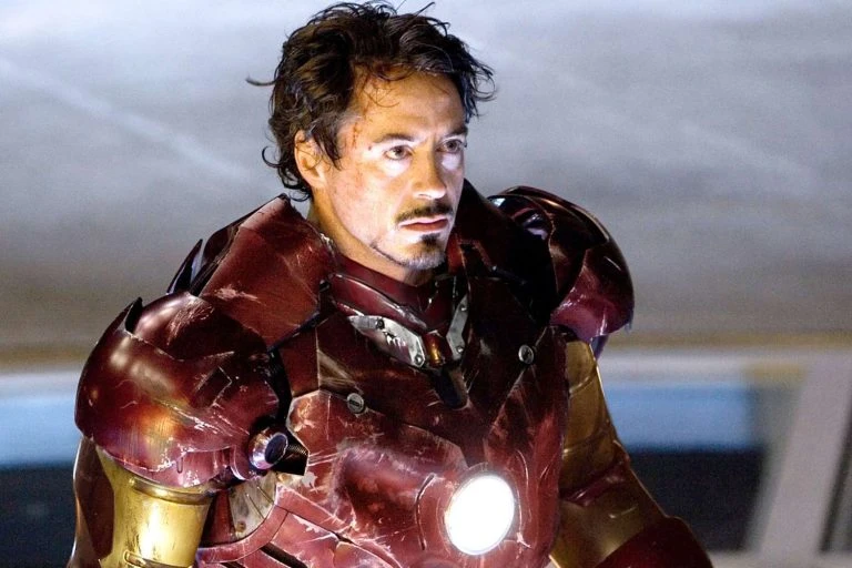 Robert Downey Jr. as Iron Man in this scene 