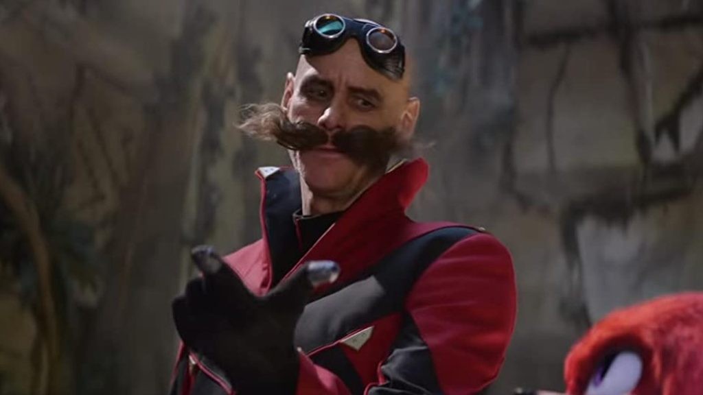 Jim Carrey as Dr. Robotnik in a still from Sonic The Hedgehog 2.